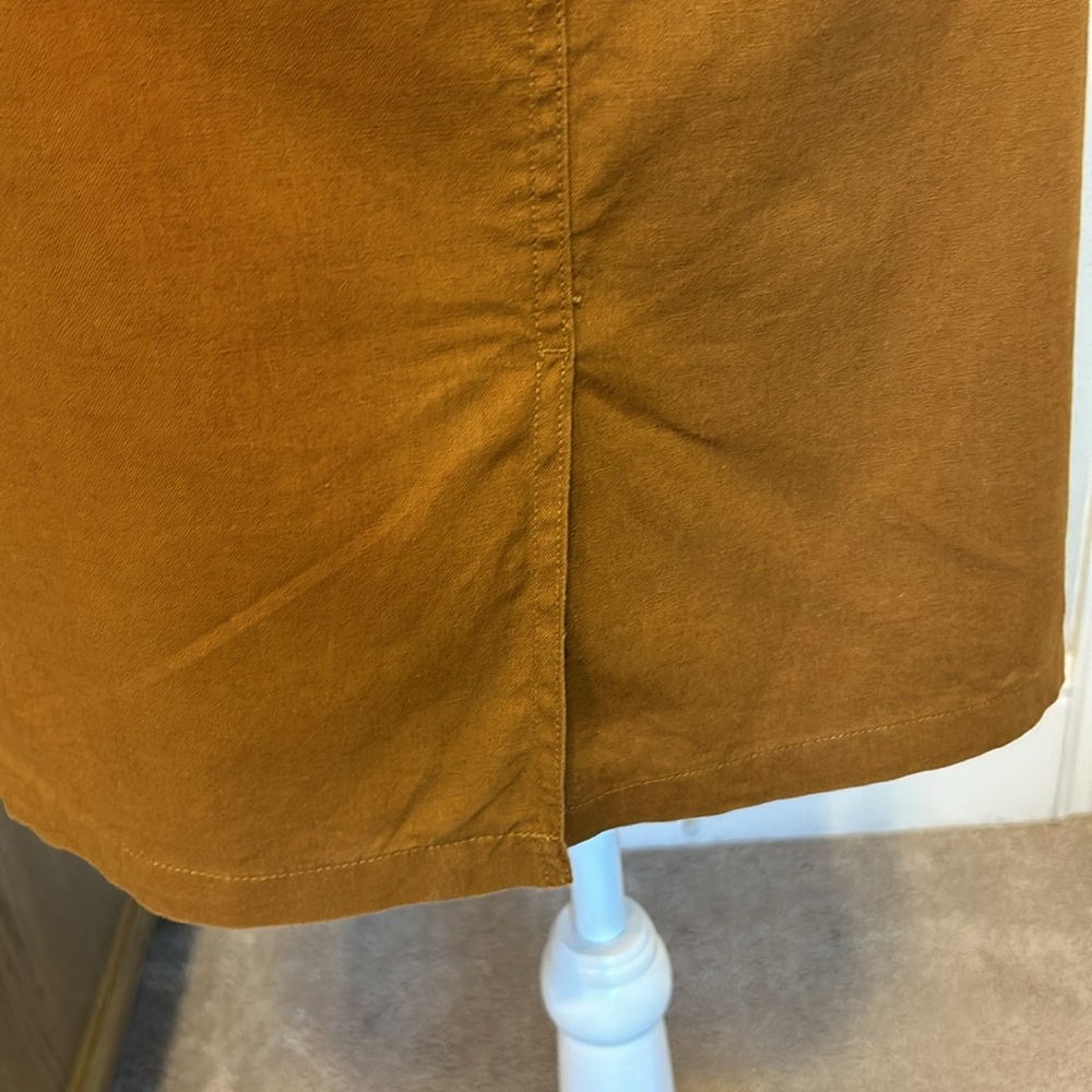 Boden Leonora Blended Linen Belted Front Button A-Line Skirt, Size 2P - Picture 9 of 13